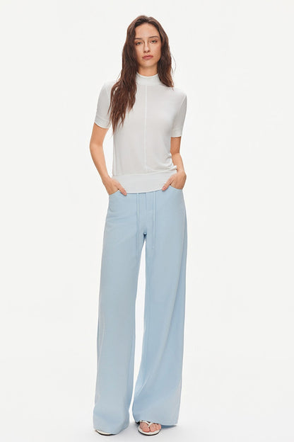 Tencel-Modal-Bluse mit halbhohem Kragen