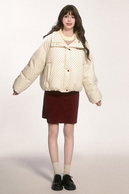 Two-Tone Short Puffer Jacket