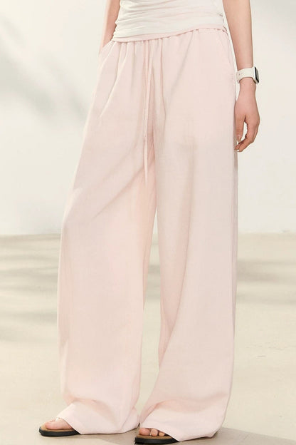 Light Pink Tencel Linen Parachute Pants