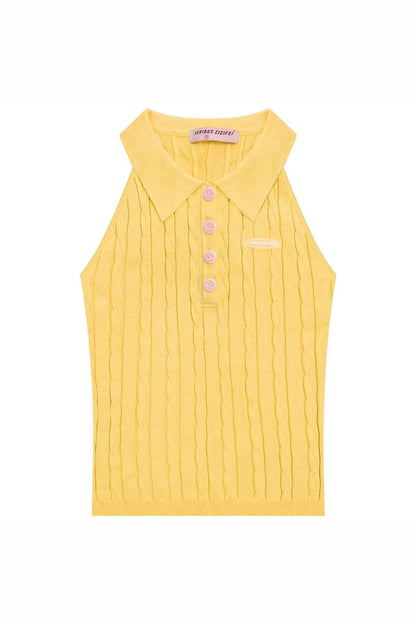 Gilet Polo in Maglia Retrò