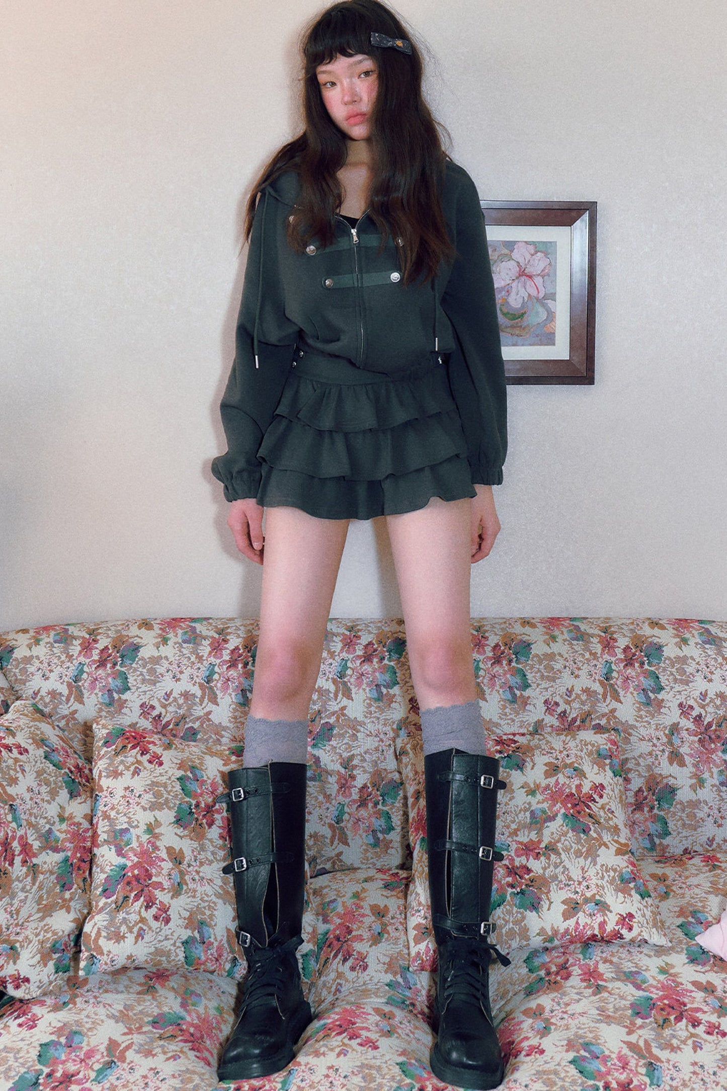 Gonna a balze con volant dallo stile femminile