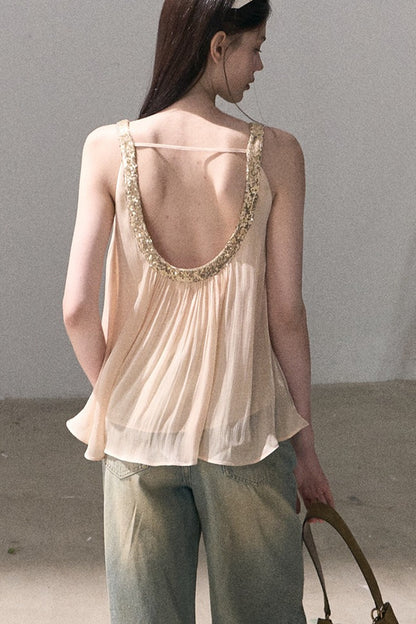 Gold Sequin Lace Top