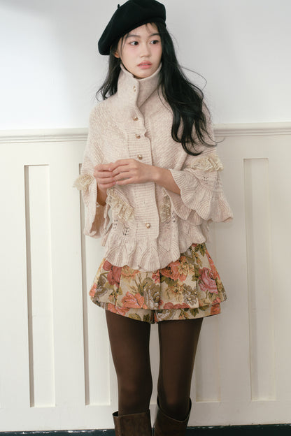 High-Waisted Floral Print Skirt
