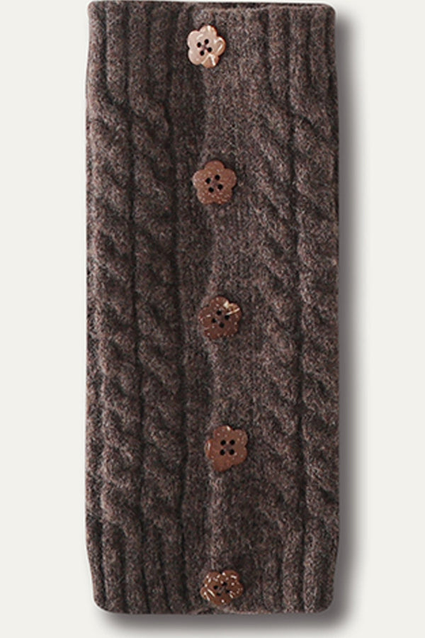 Flower Button Leg Warmers Knit