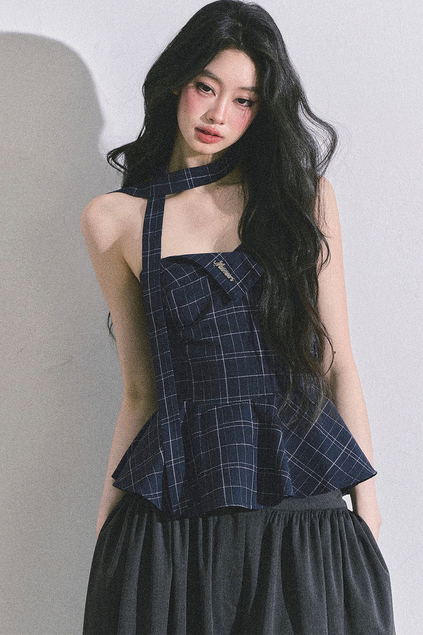 Blues Rhyme Plaid Tube Top