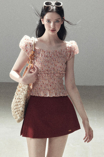 Orange Sunset Floral Blouse