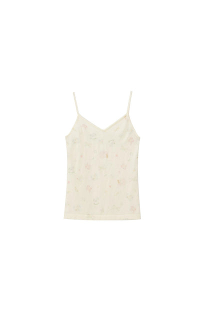 Gilet in maglia con stampa rétro francese