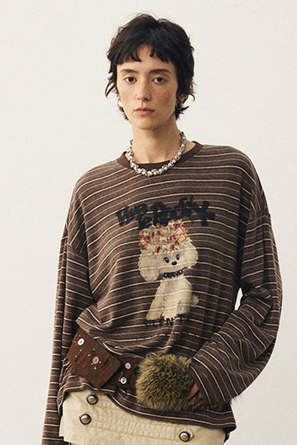 Striped Puppy Color-Blocked Sweater