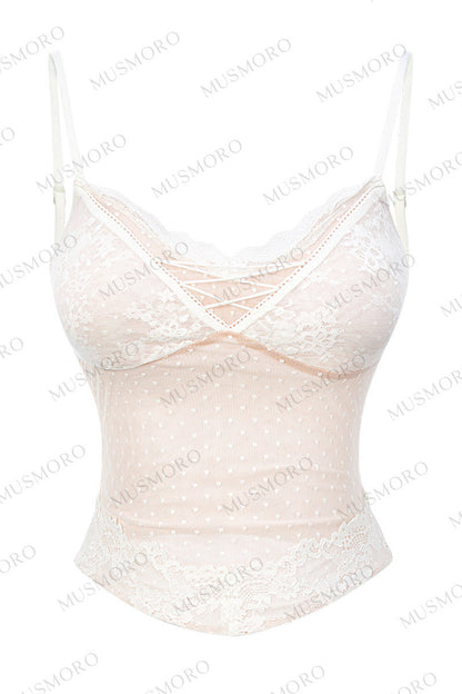 Polka Dot French Lace Blouse Set-Up