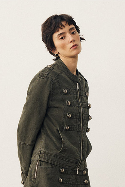Retro Washed Double-Breasted Jacket