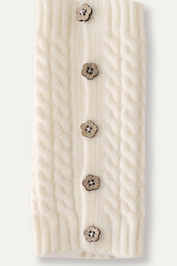 Flower Button Leg Warmers Knit