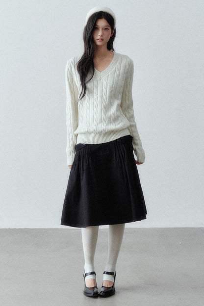 Wool Cable Knit Sweater