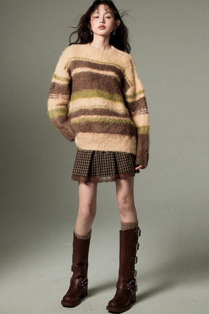 Color-Block Striped Sweater