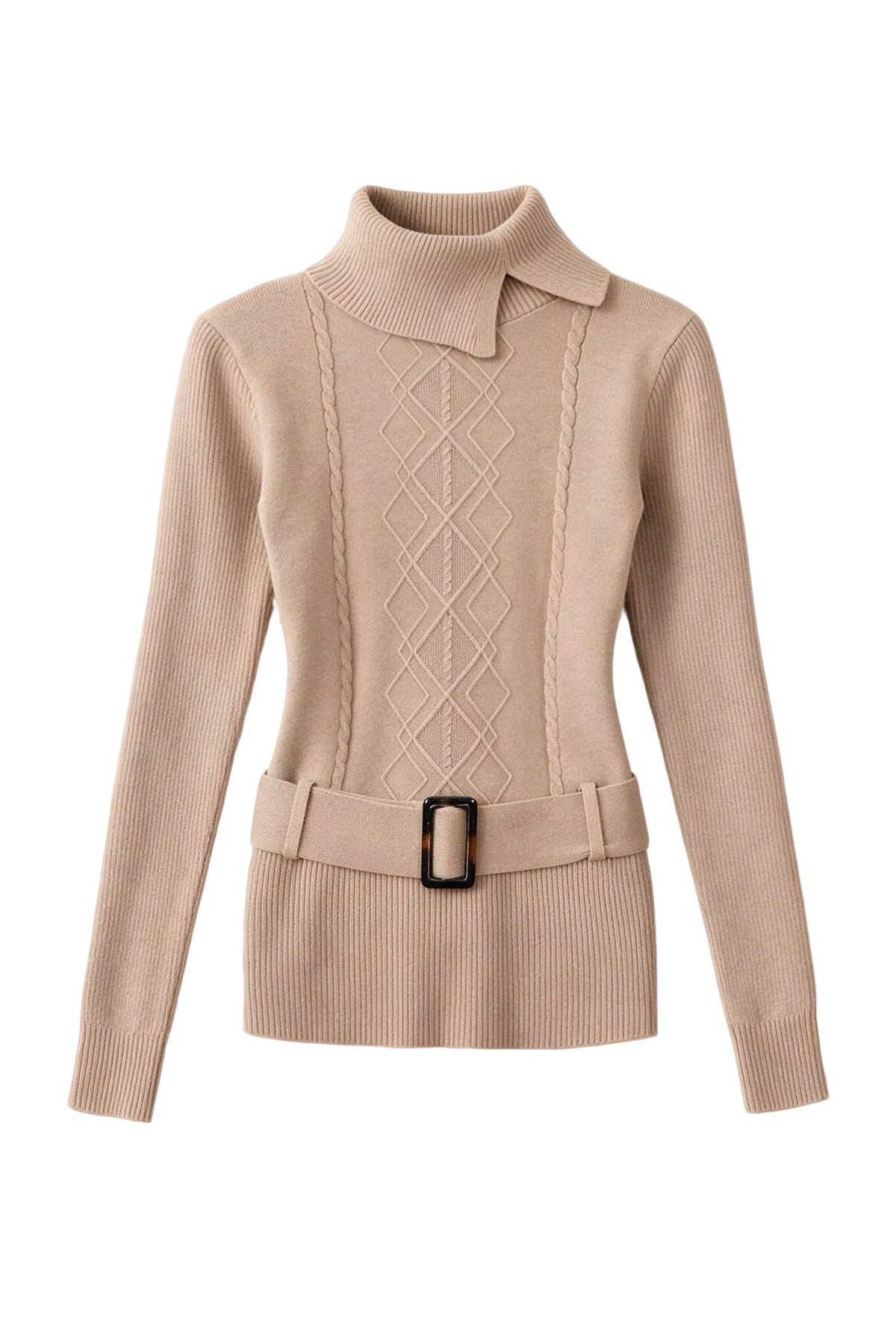 Belted Knit Sweater