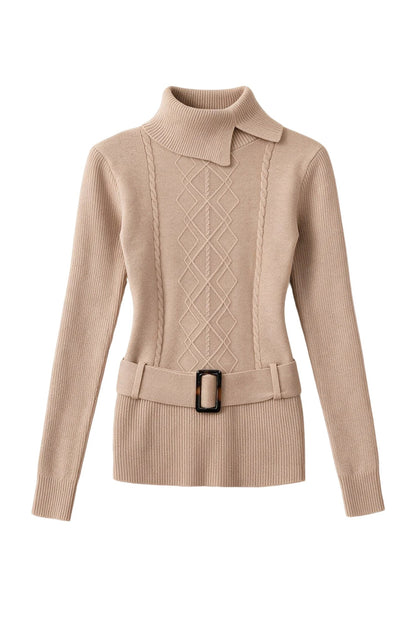 Belted Knit Sweater