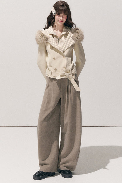 High-Waisted Petite Wide-Leg Pants