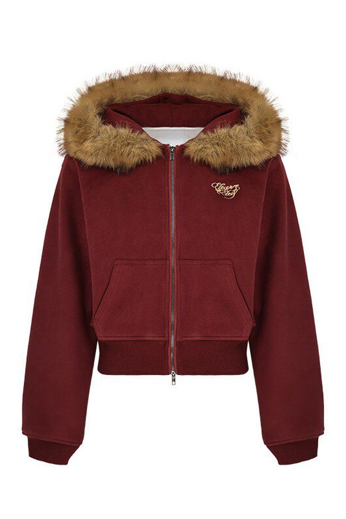 Red Fleece-Lined Hoodie and Pants Set-Up