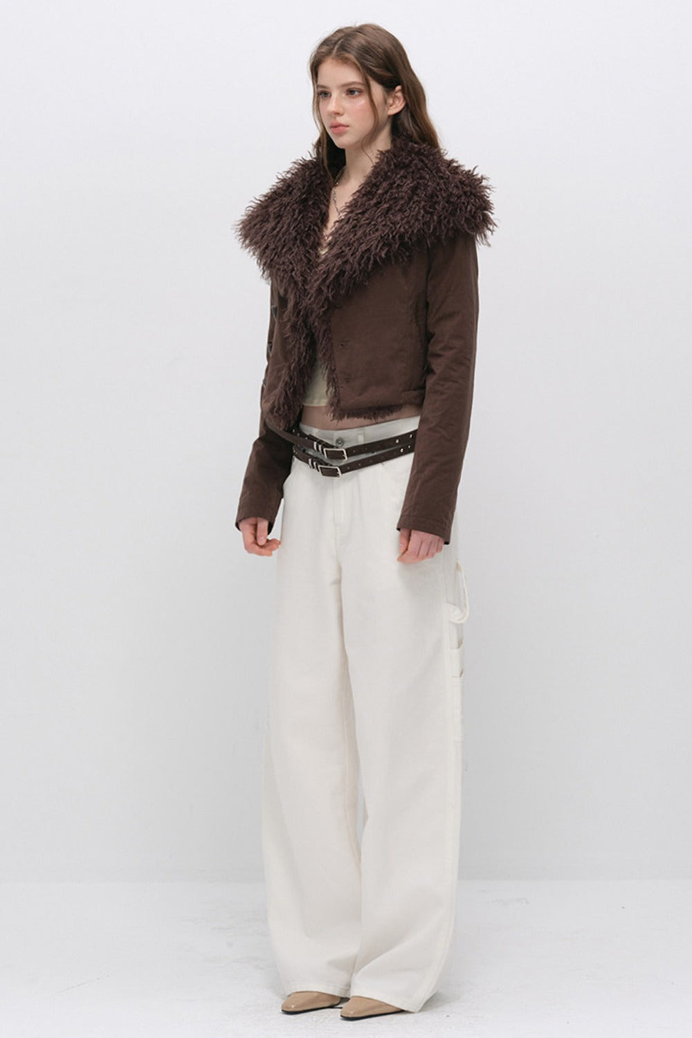 Fur Collar Shawl Down Jacket