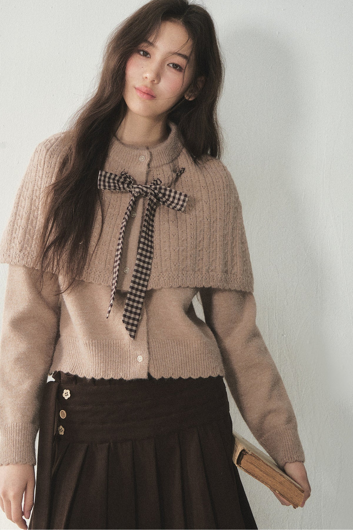 Retro Capelet And Knit Sweater Set