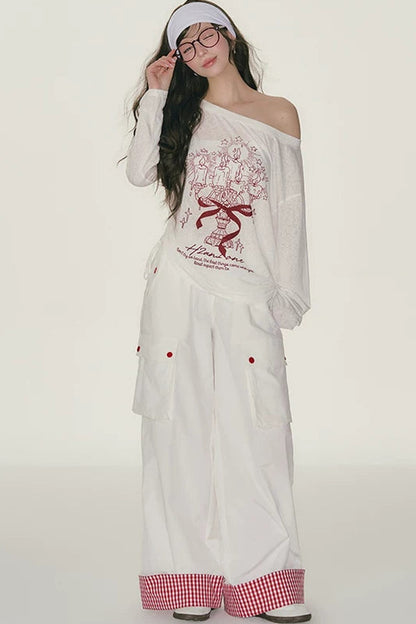 Graffiti Off-Shoulder Top