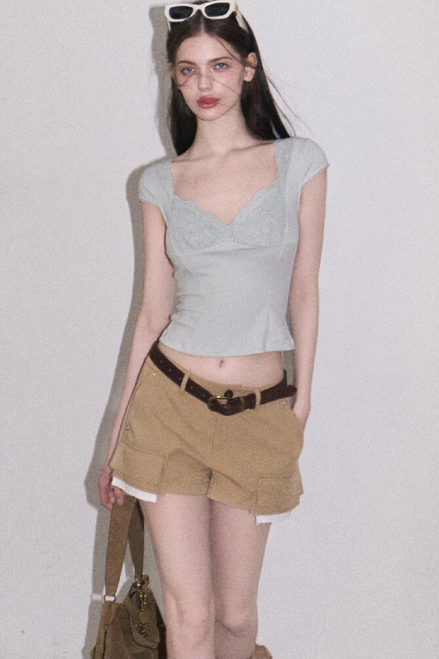 Color-Blocked Linen Pants