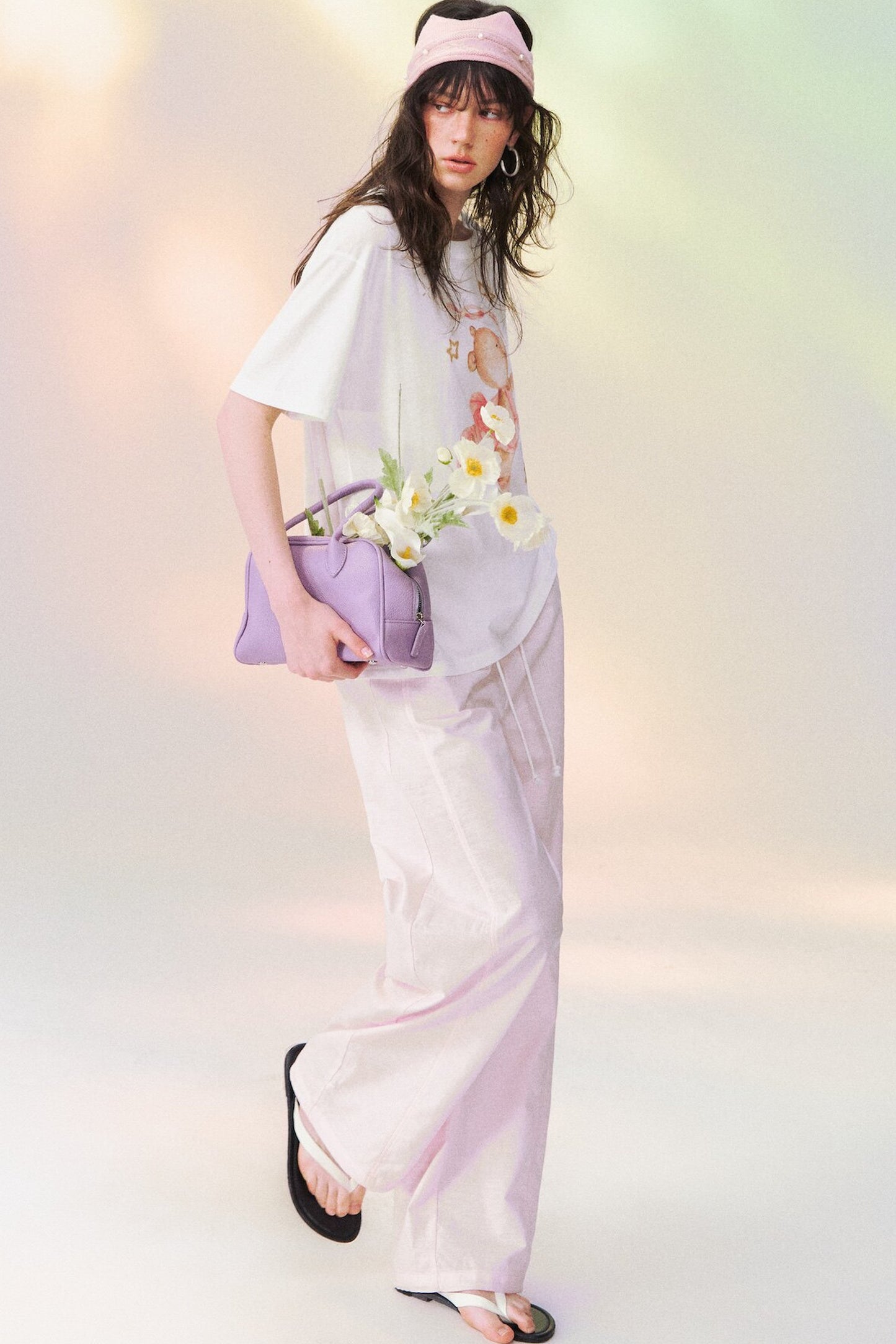 Macaron Color Wide Leg Pants