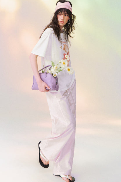 Macaron Color Wide Leg Pants