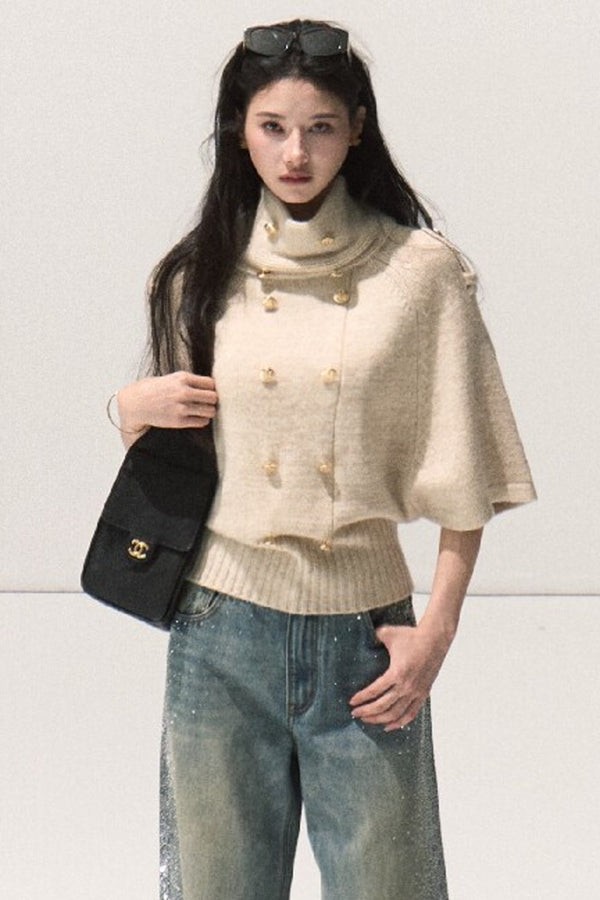 Wool Pullover Cape Shawl Coat