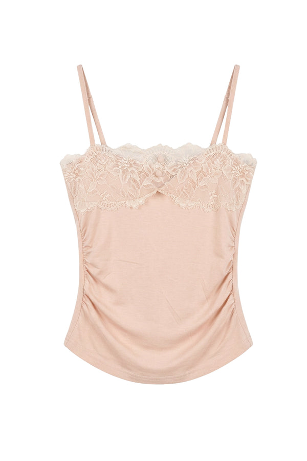 Caramel Bow Cardigan Lace Cami, and Top 3-Piece Set-Up