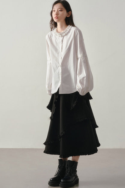 Irregular Layered-Look A-Line Dress