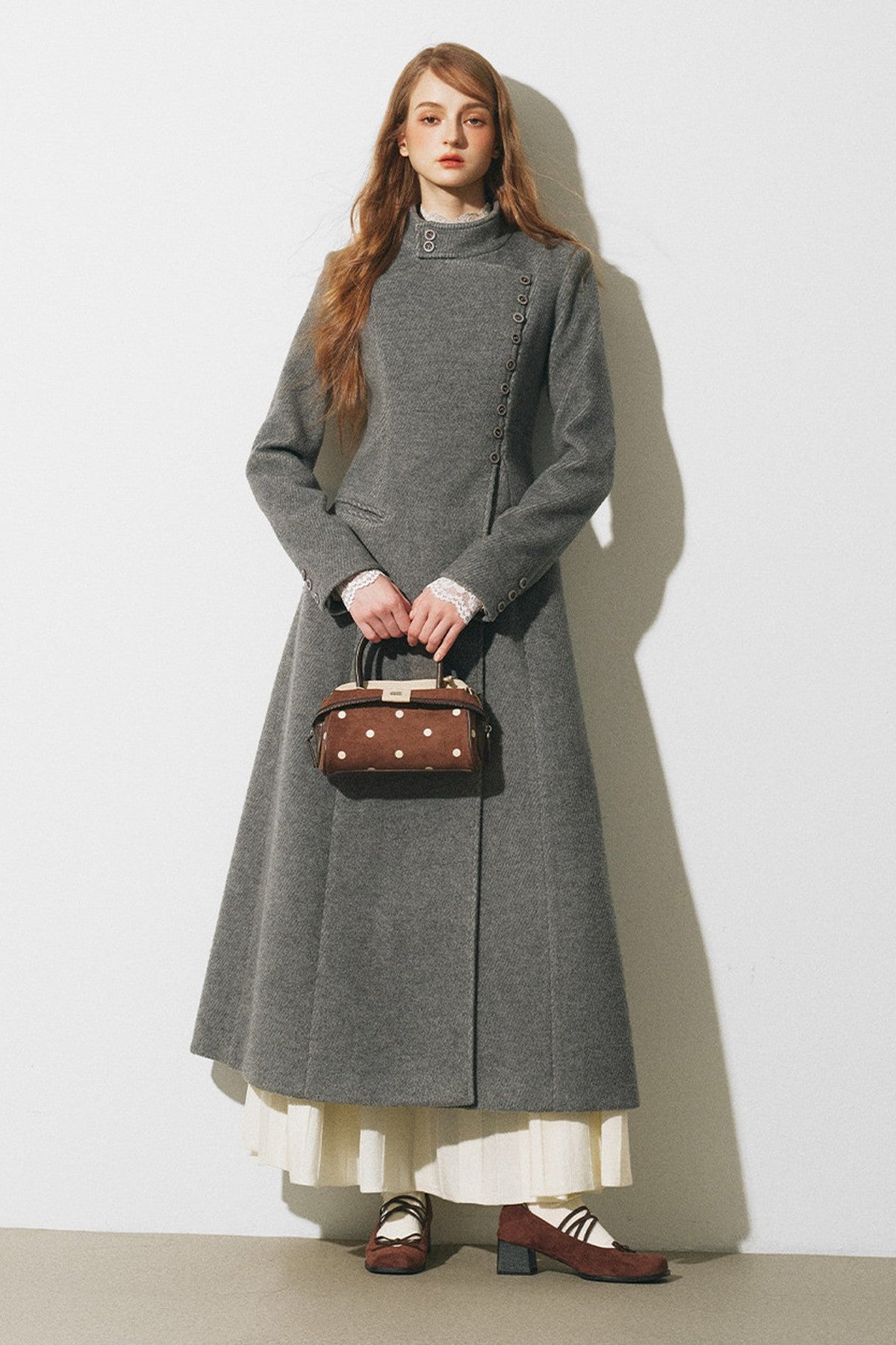 Asymmetrical Woolen Long Coat
