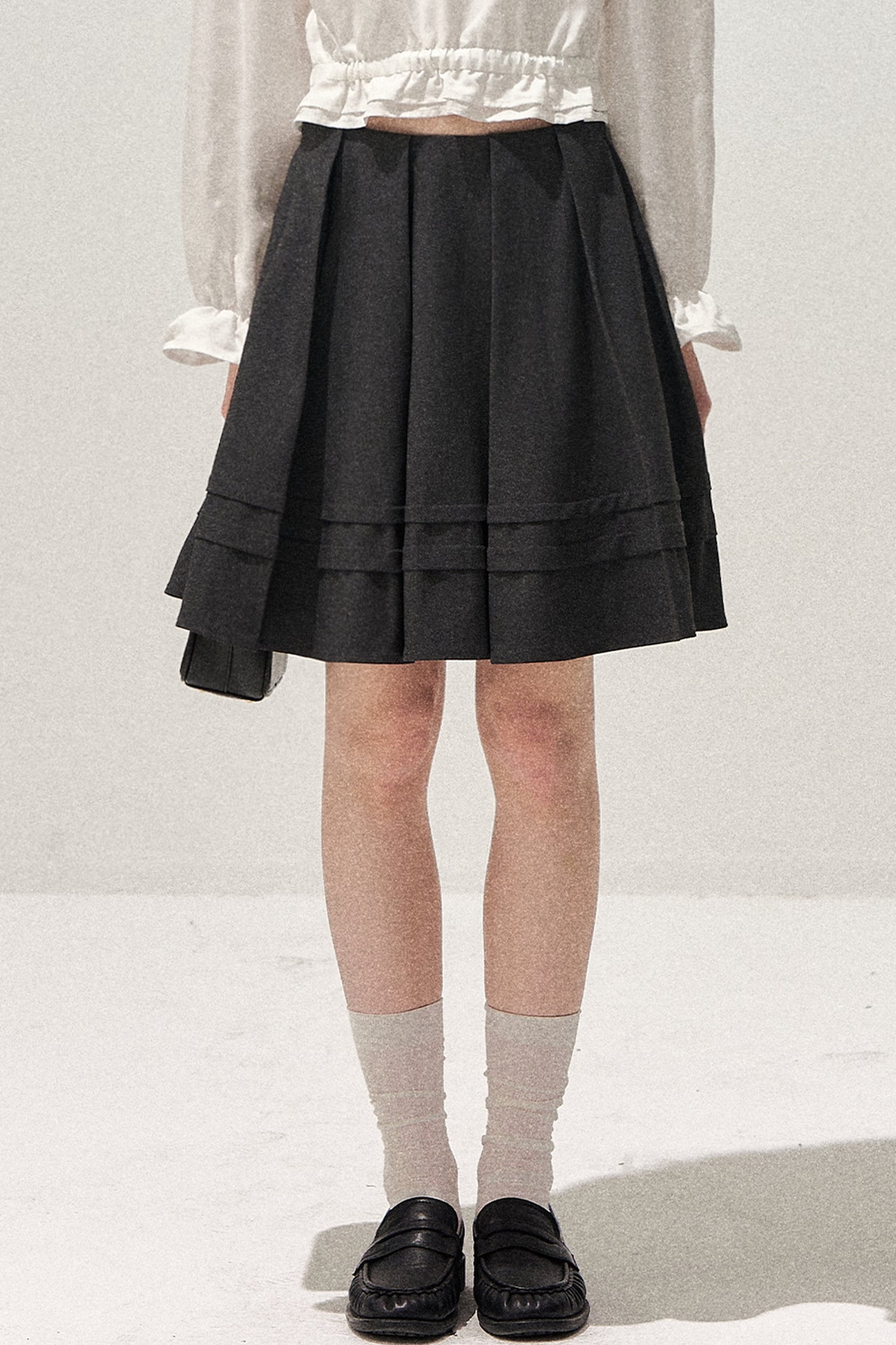 Retro Lace Hem Vest and Skirt Set-Up