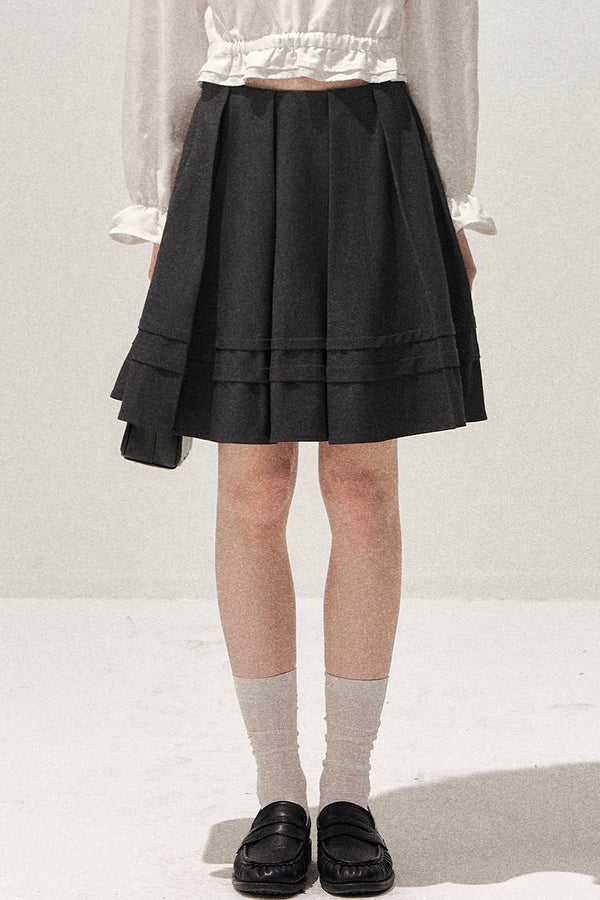 Retro Lace Hem Vest and Skirt Set-Up