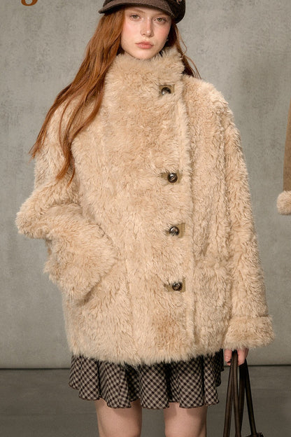 Reversible Faux Suede Fur Jacket