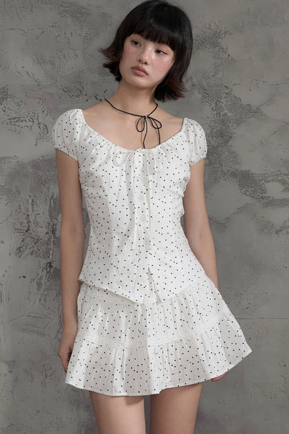 Star Print Shirt and Skirt Set-Up