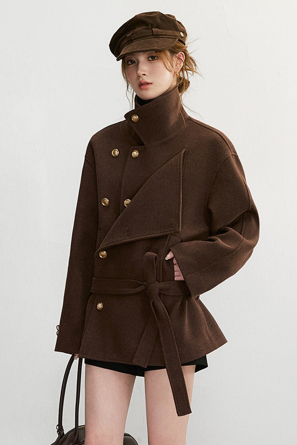 Double-Breasted Wool Blend Jacket