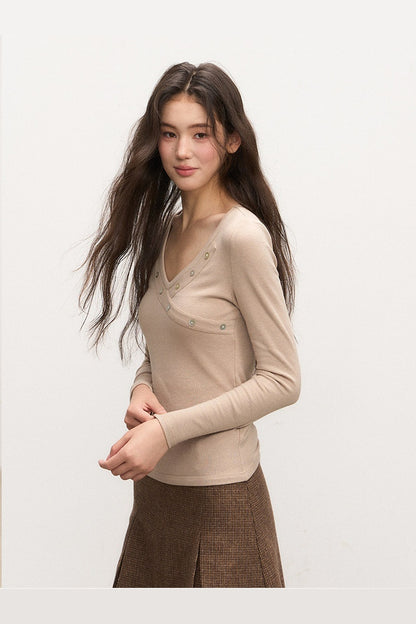 Lace V-Neck Knit Top and Skirt Set-Up