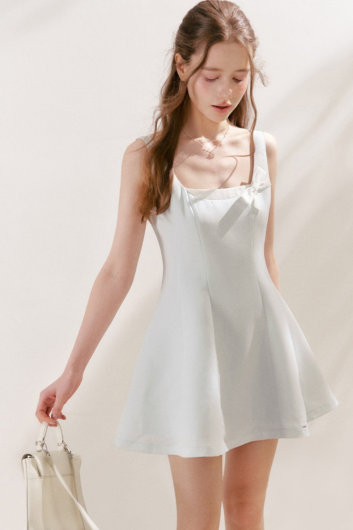 A-Linien-Minikleid mit Schleife