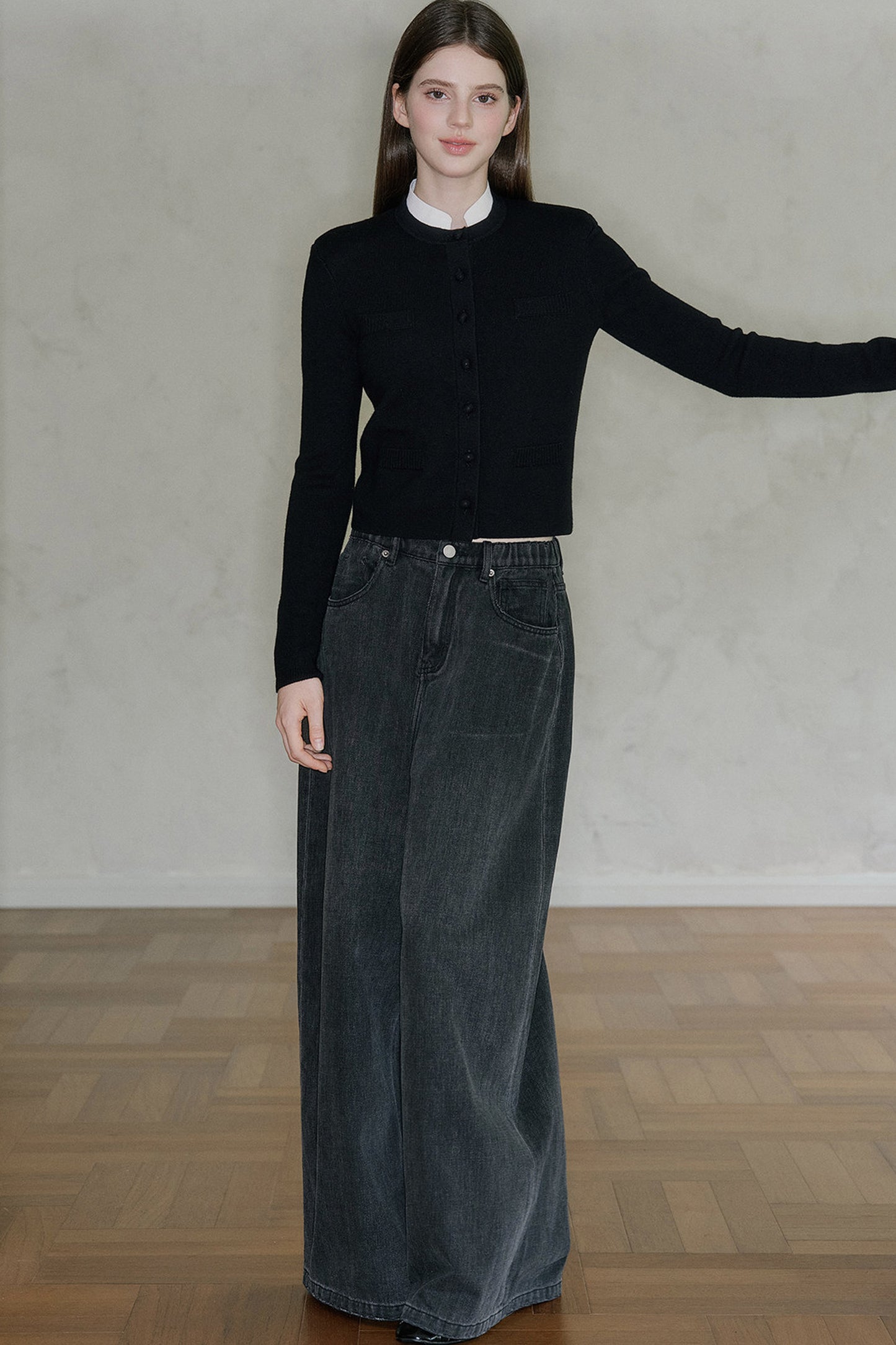 Pantaloni in denim a vita bassa