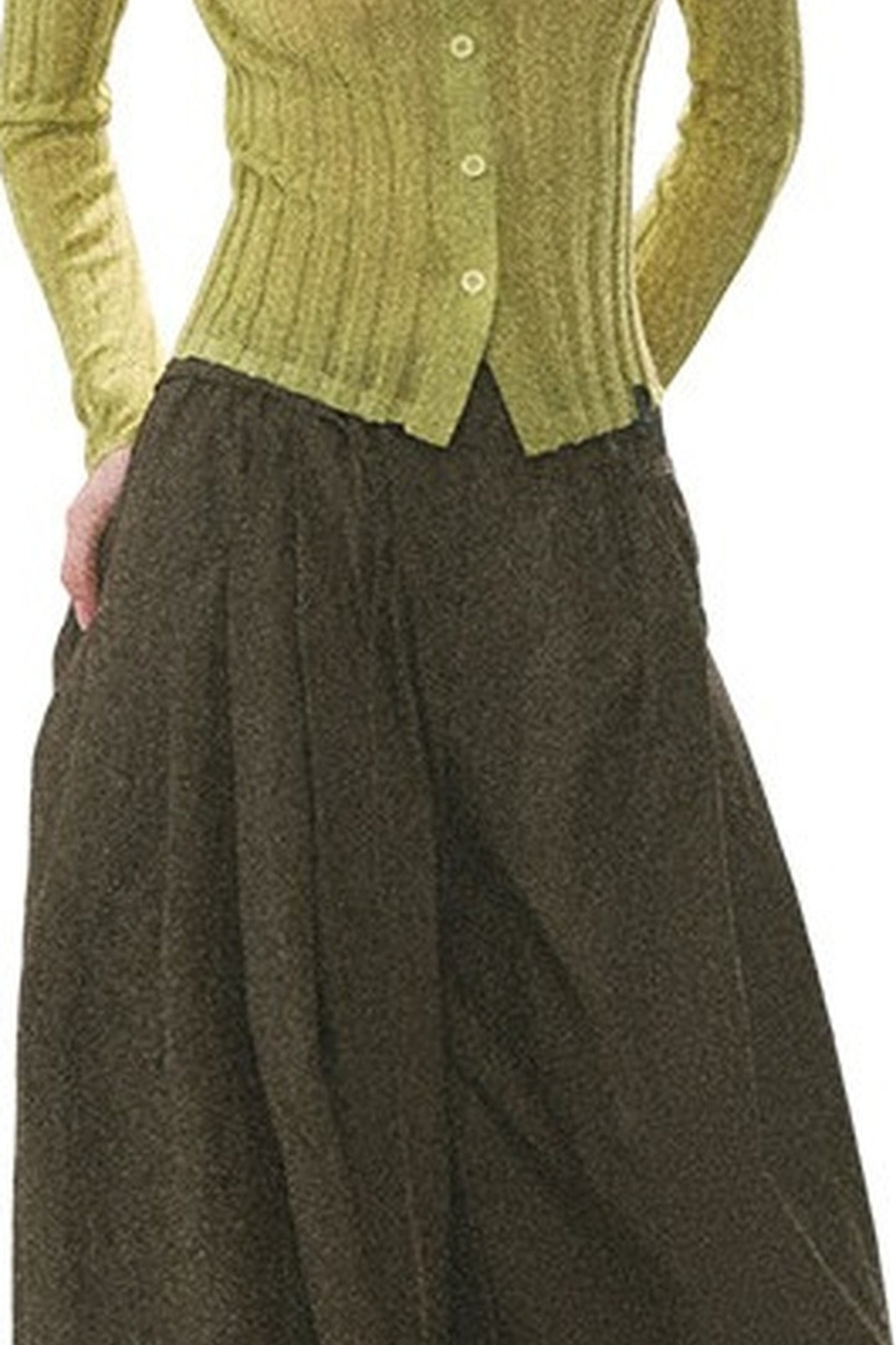 Single-Breasted Vertical Ribbed Stand Collar Knit Cardigan