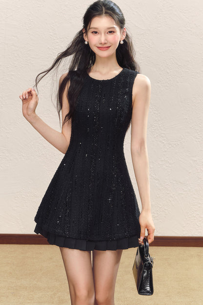 Little Chanel Style Satin Vest Dress and Jacket Set