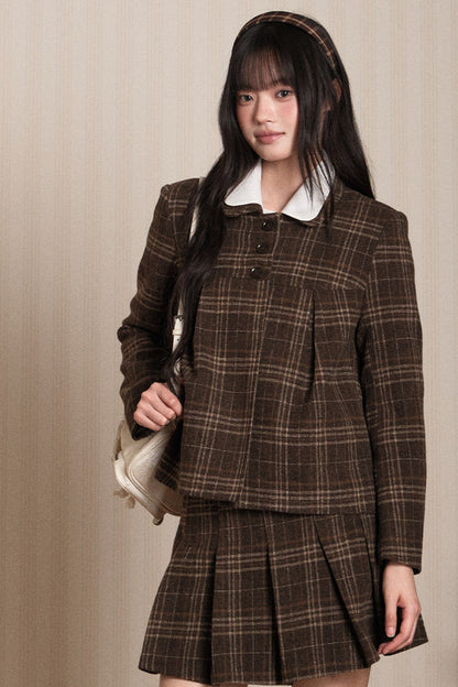 Plaid Top and Pleated Skirt