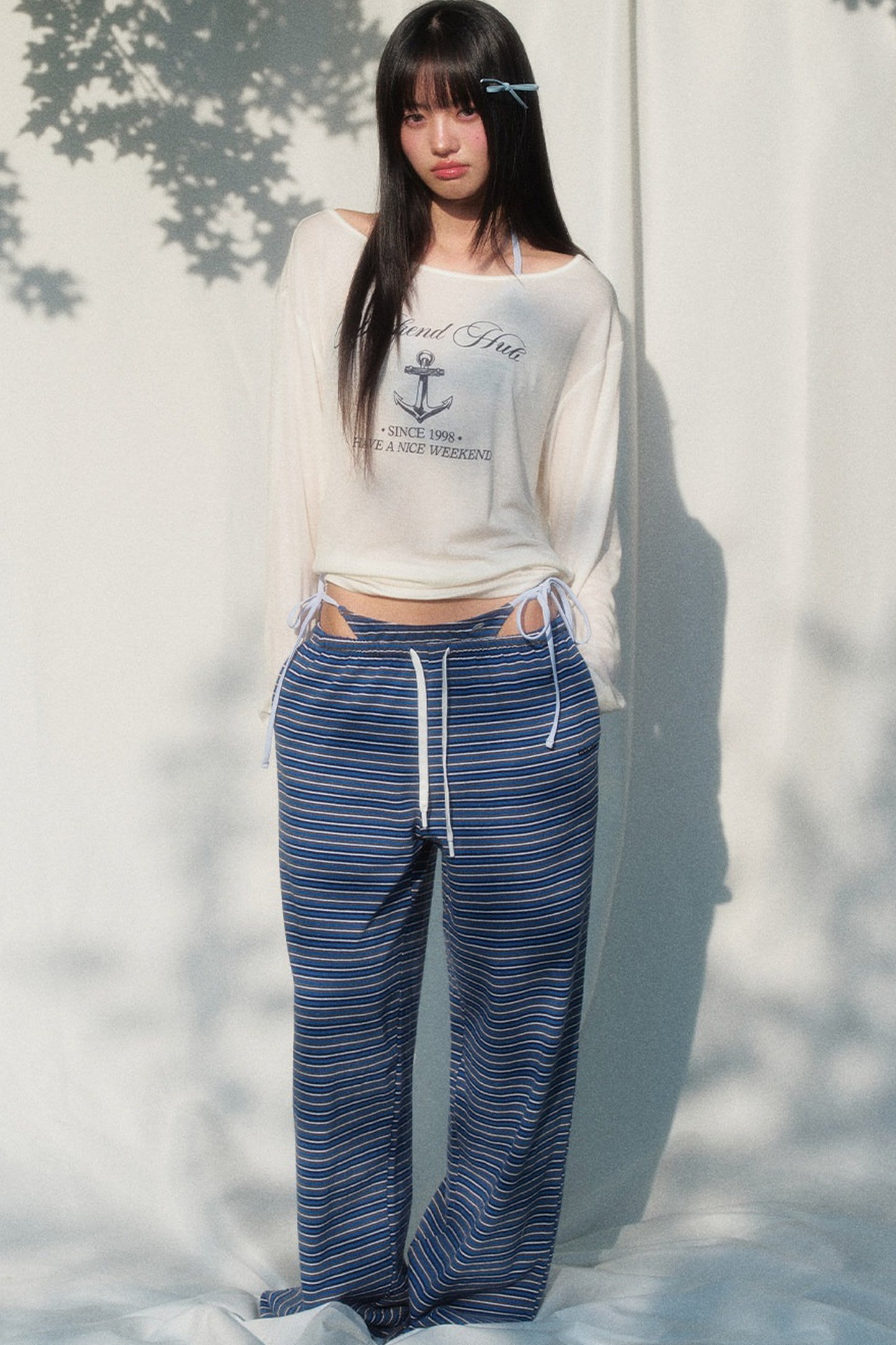 Printed Sun Protection Blouse and Trousers Set