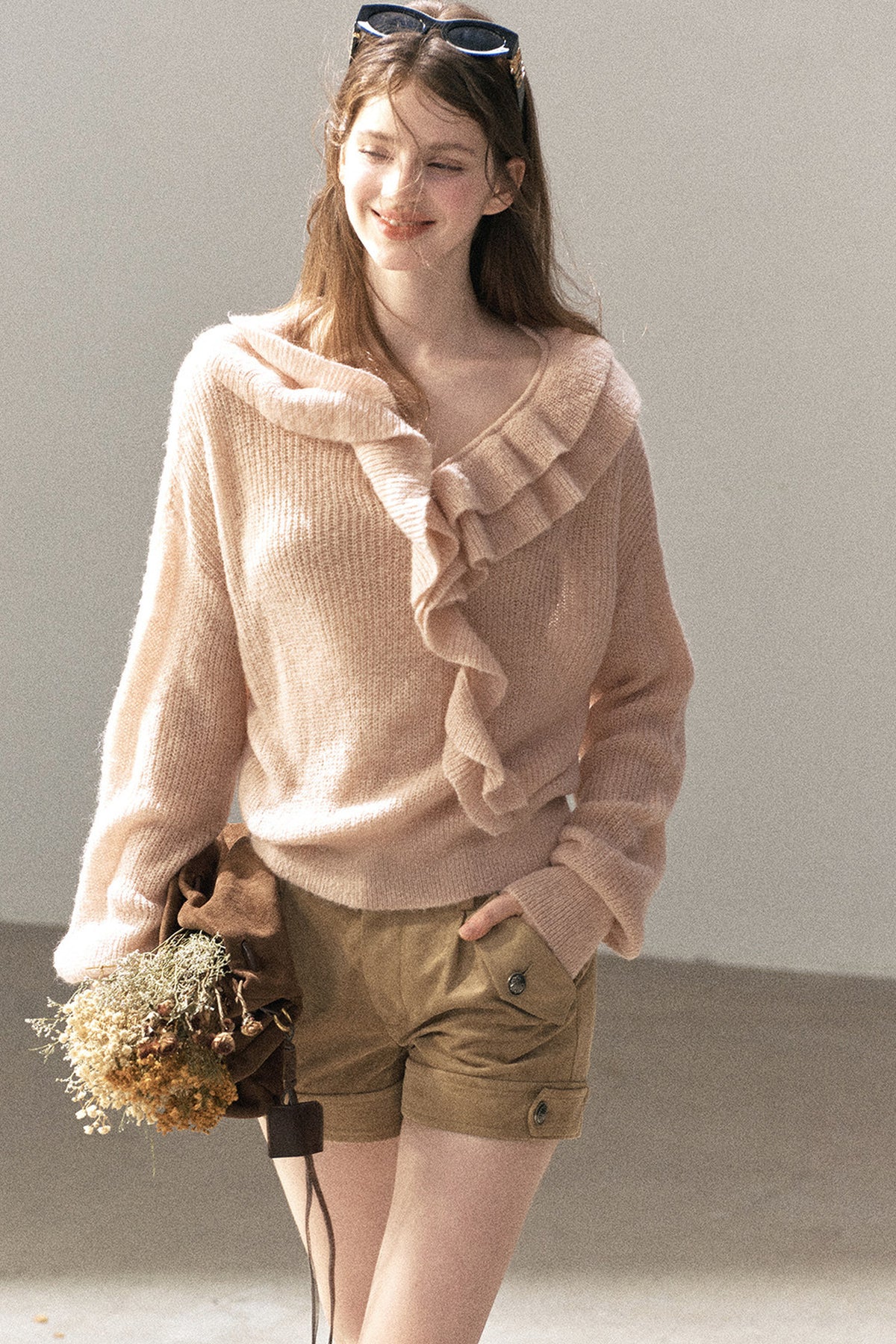 Ruffled Wool Sweater