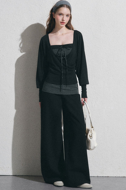 Conjunto de camisa pulóver petite con camisola