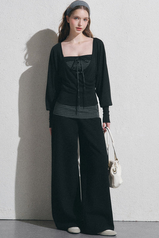 Petite Pullover Shirt With Camisole Set-Up