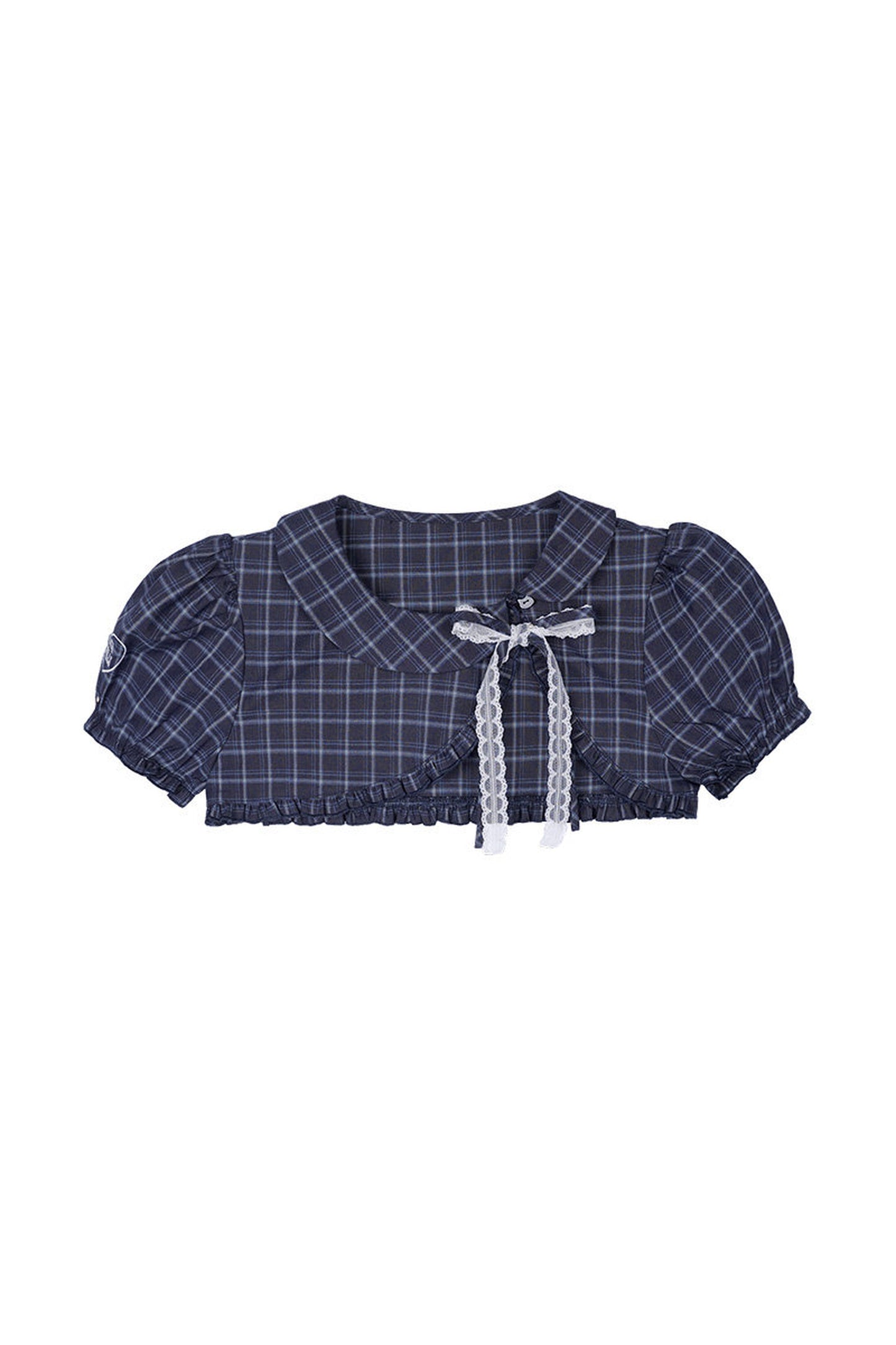 Two-Tone Puff Sleeve Blouse