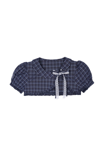 Two-Tone Puff Sleeve Blouse