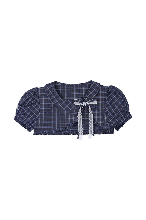 Two-Tone Puff Sleeve Blouse
