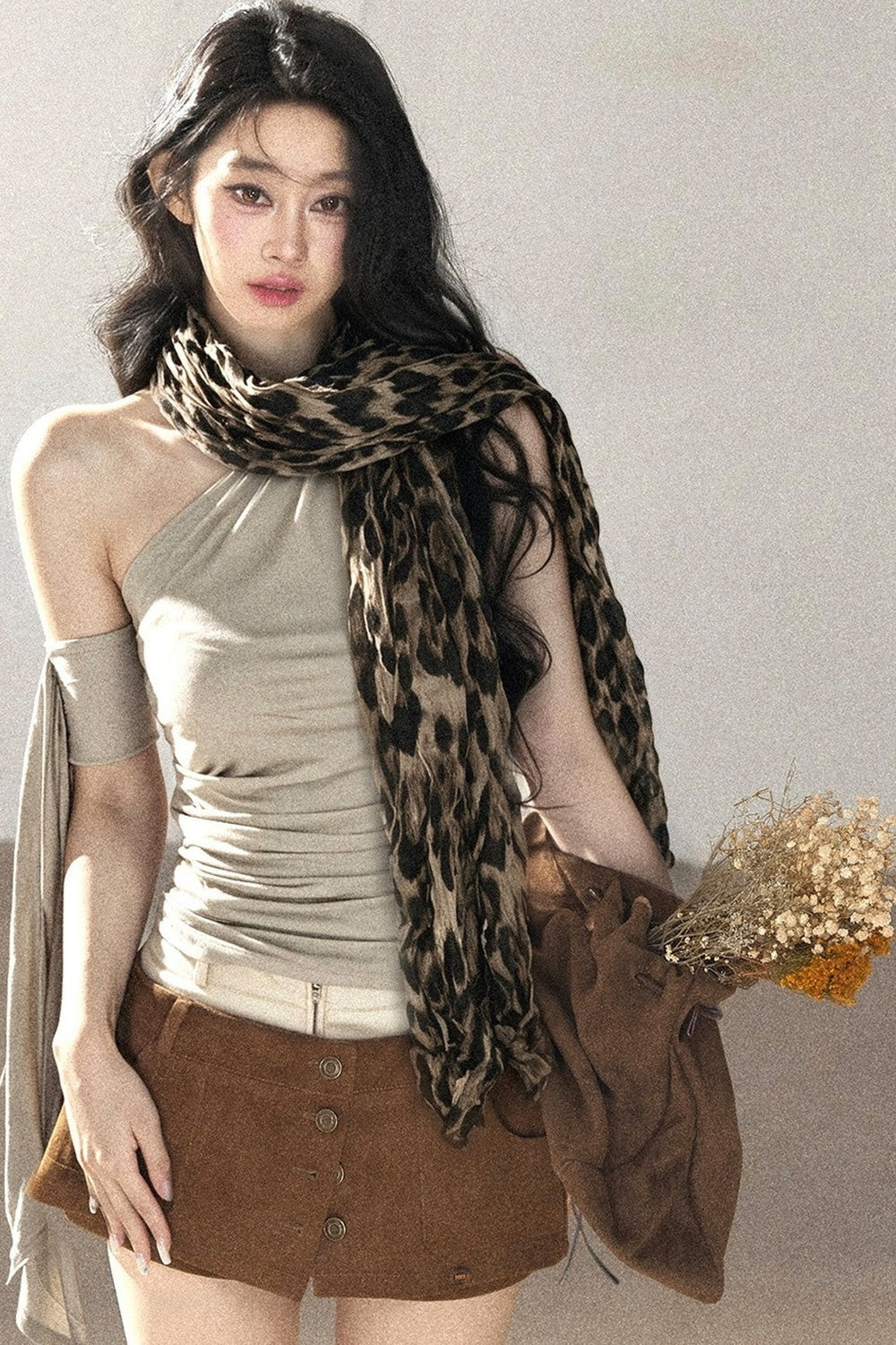 Autumn Leopard Print Shawl
